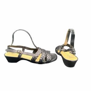 David Tate Leather Braided Sandals Women’s 9.5 W Made in Italy Low Heel
